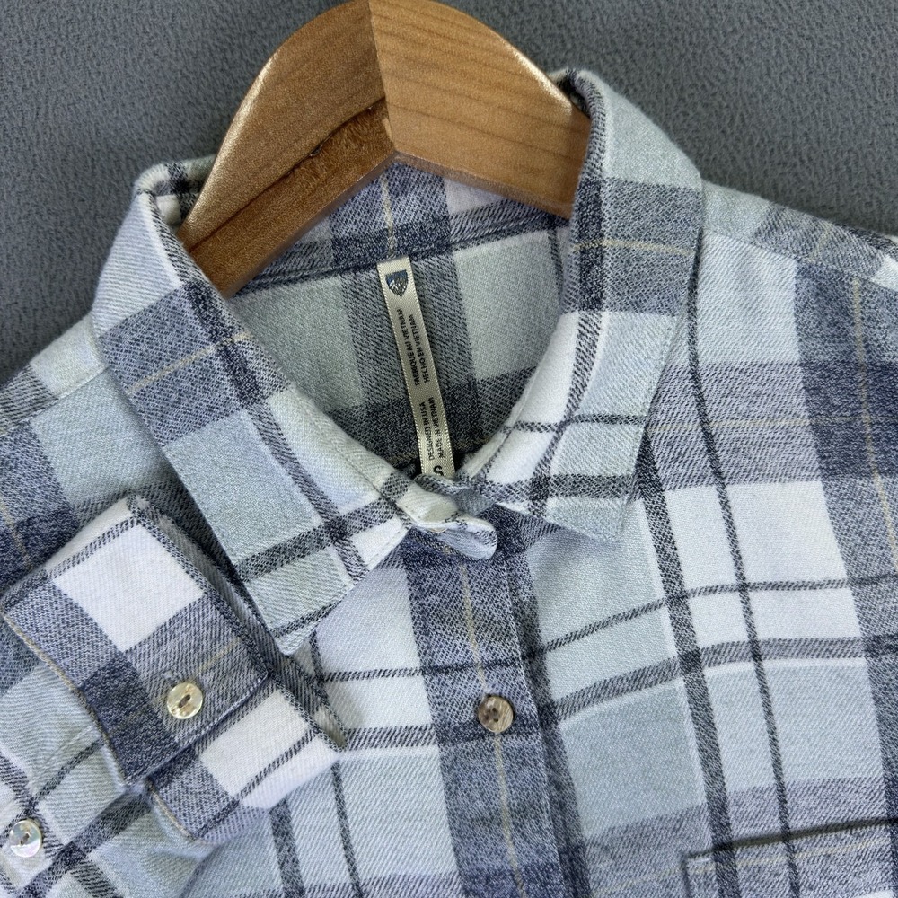 Kuhl Shirt‎ Womens Small Grey Plaid Kamila Flannel Outdoor Nature Minimalist